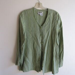 FLAX Woman's Blouse 100% Linen SZ PM lagenlook